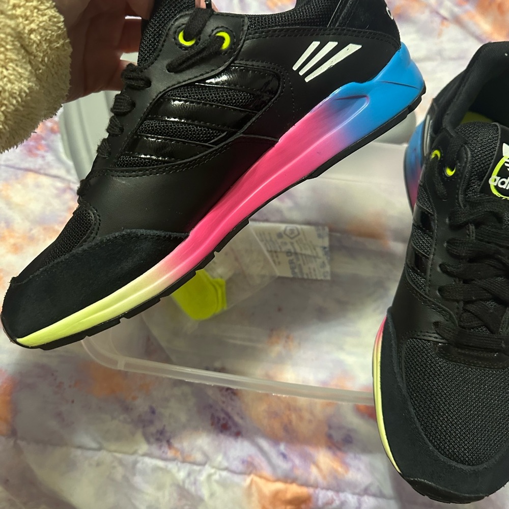 Adidas Rita Ora Black and Neon Athletic Shoes